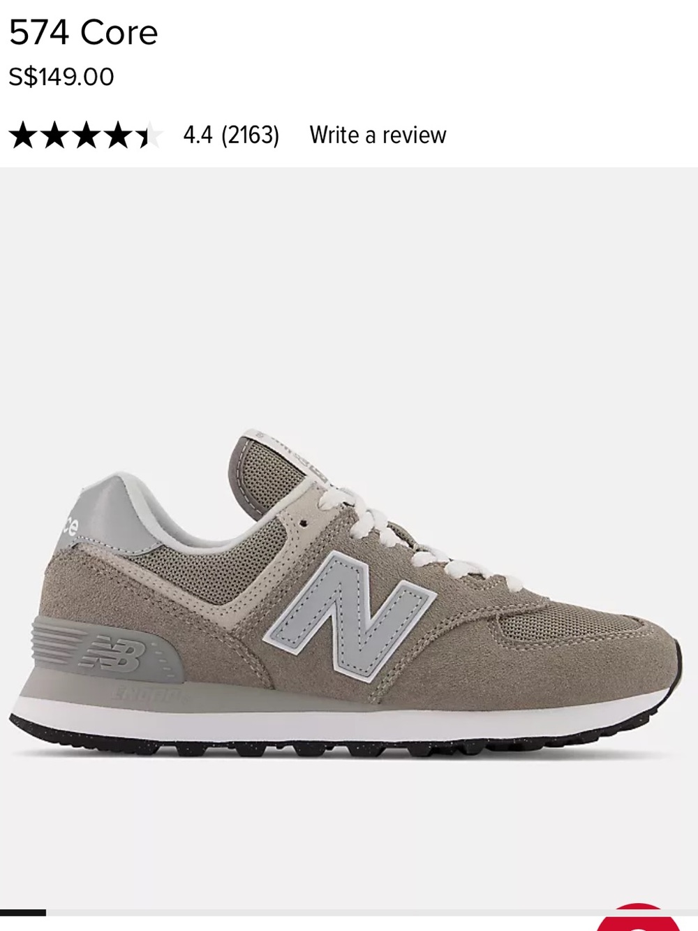 New Balance grey and light grey 574 Core sneakers